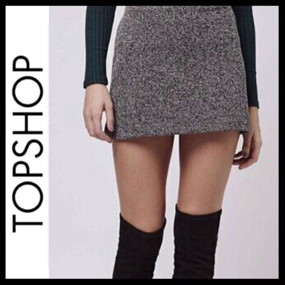 NWOT Topshop Tweed Look Mini Skirt